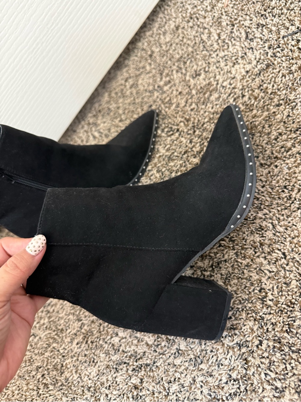 Chic Black Studded Ankle Booties